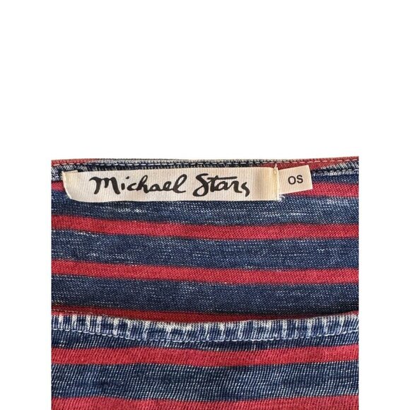 Michael Stars Navy w/ Red Stripes Faded Boxy L/S Top OS GUC Soft, Cozy, Classic - Picture 7 of 11